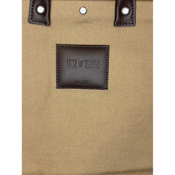 Line of Trade No. 0312 Tan Canvas Leather Trim Weekender Duffel Bag Mens Travel - Picture 3 of 11